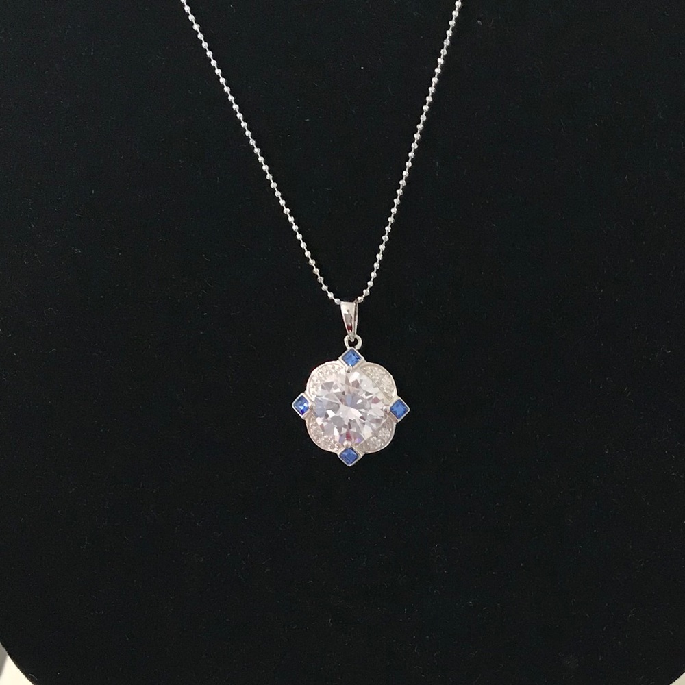 4ct Art Deco Sapphire Pendant - Picture 5 of 14